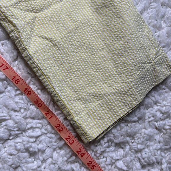 Vintage Lily Pulitzer Yellow White Pin Stripes Cropped Beachy Pants Light 01225 - Picture 9 of 9